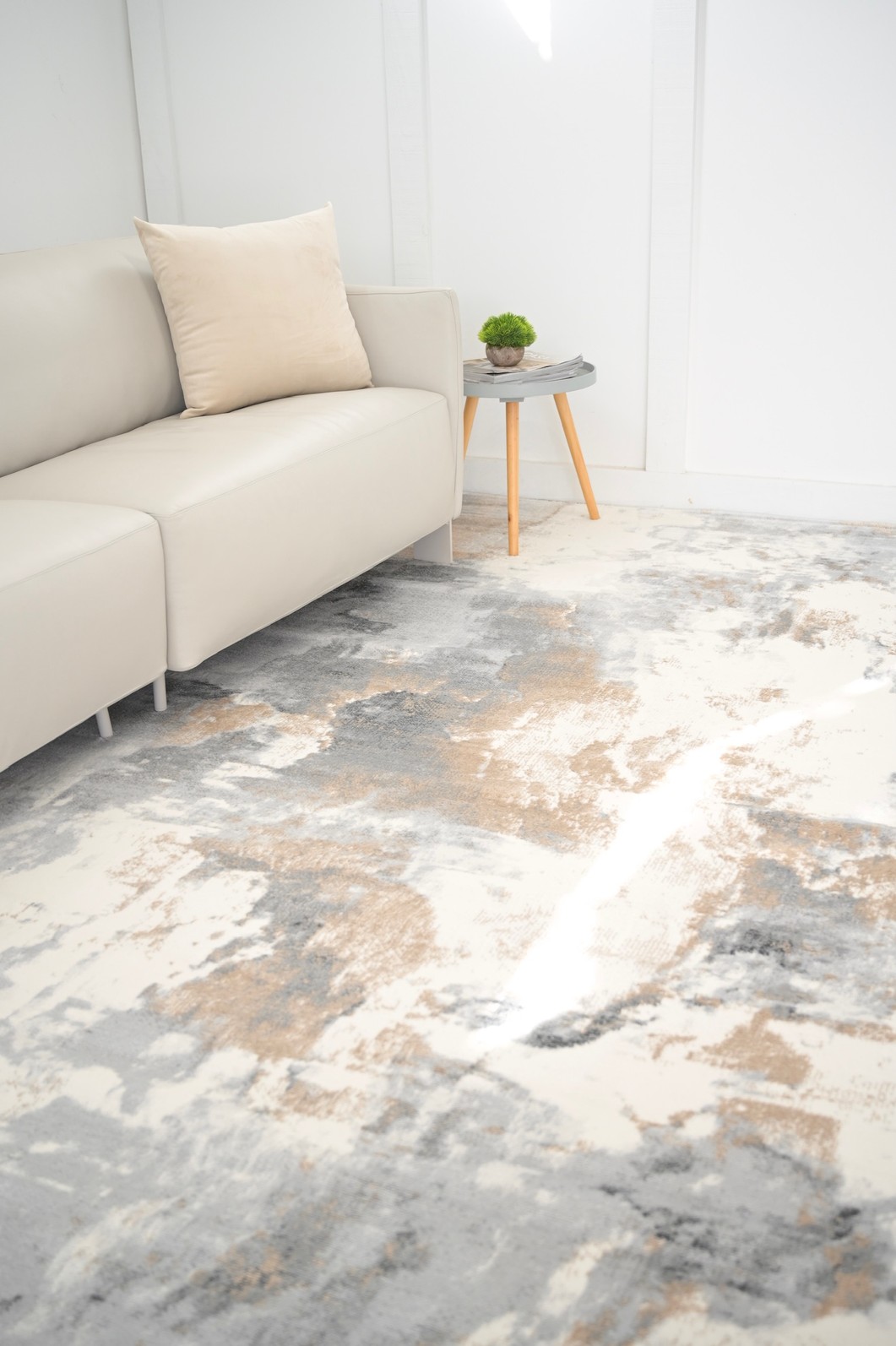 Tapete de Sala 200x250 Sharm Marmorizado Cinza