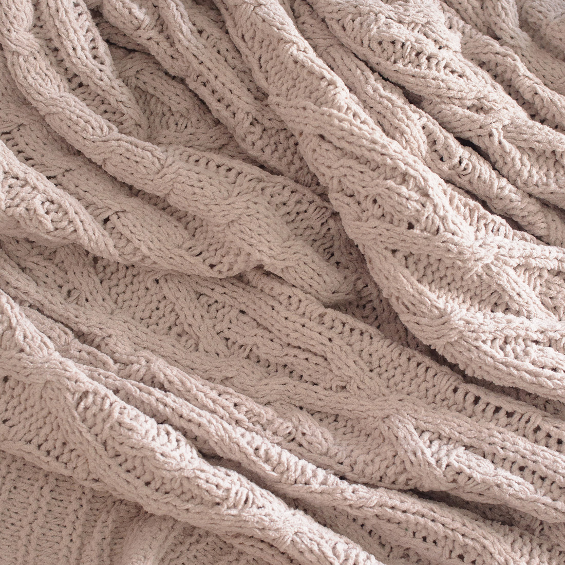 Manta Decorativa Tricot 127x152cm Loren Bege