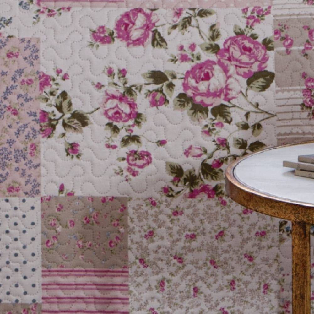 Kit  Cobre-leito King Bouti Microfibra Ultrasonic Estampada 2,60 x 2,80 m + 2 Porta-travesseiros - Ester