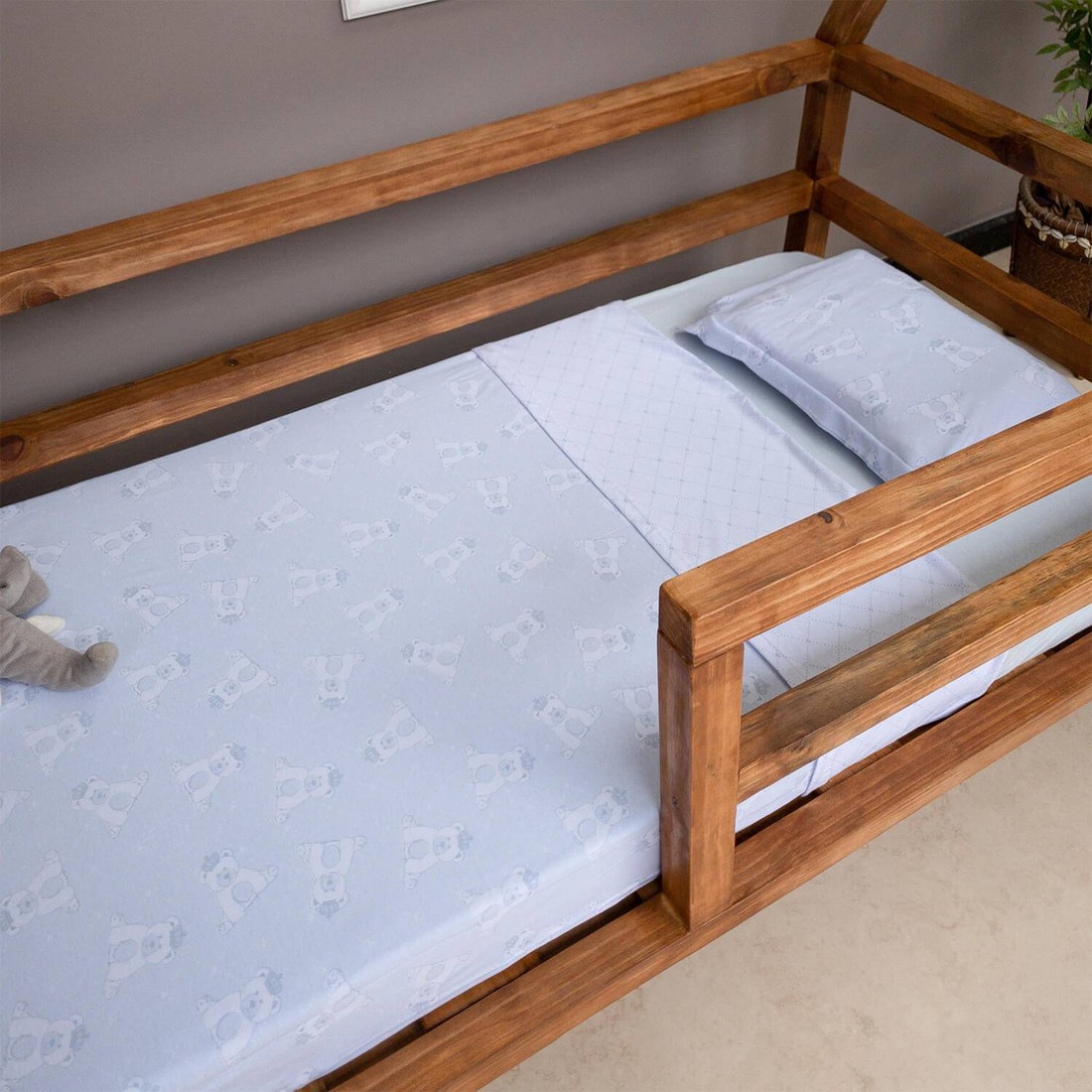 Jogo de Lençol para Berço de 3 Peças Fio Penteado Pequeno Príncipe Azul - Atlântica Jogo de Lençol para Berço de 3 Peças Fio Penteado Pequeno Príncipe Azul - Atlântica