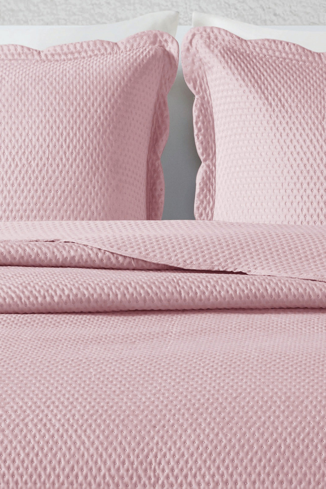 Kit Cobre leito Colcha King 3 Peças Bouti Microfibra Dots - Rosa Kit Cobre leito Colcha King 3 Peças Bouti Microfibra Dots - Rosa