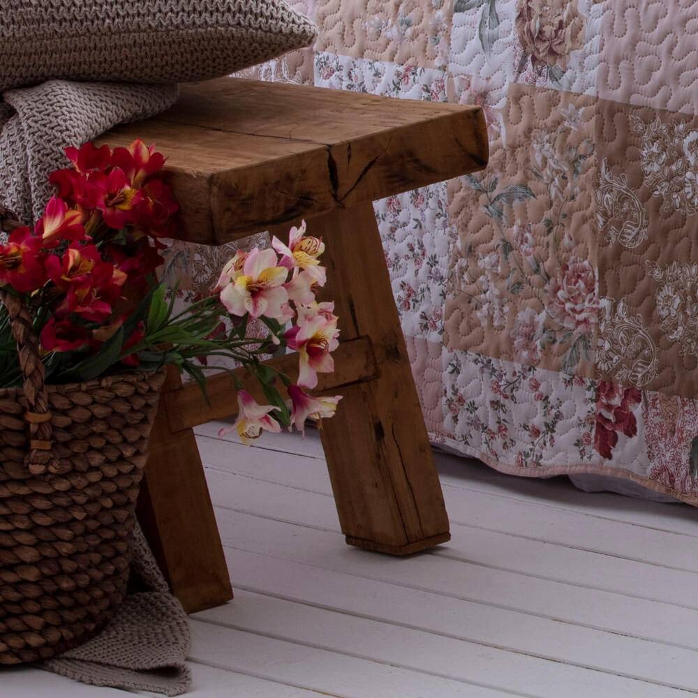 Kit  Cobre-leito Casal Bouti Microfibra Ultrasonic Estampada 2,20 x 2,40 m + 2 Porta-travesseiros - Teresa