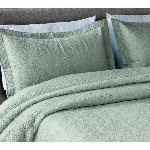 Kit 1 Colcha King Provence Microfibra Matelacê Ultrasonic + 2 Porta-Travesseiros 2,60 x 2,80m - Cana