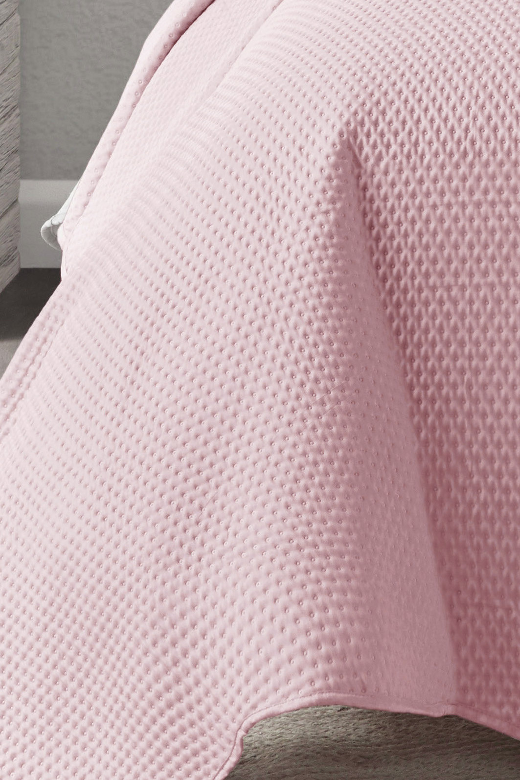 Kit Cobre leito Colcha Casal 3 Peças Bouti Microfibra Dots - Rosa Kit Cobre leito Colcha Casal 3 Peças Bouti Microfibra Dots - Rosa