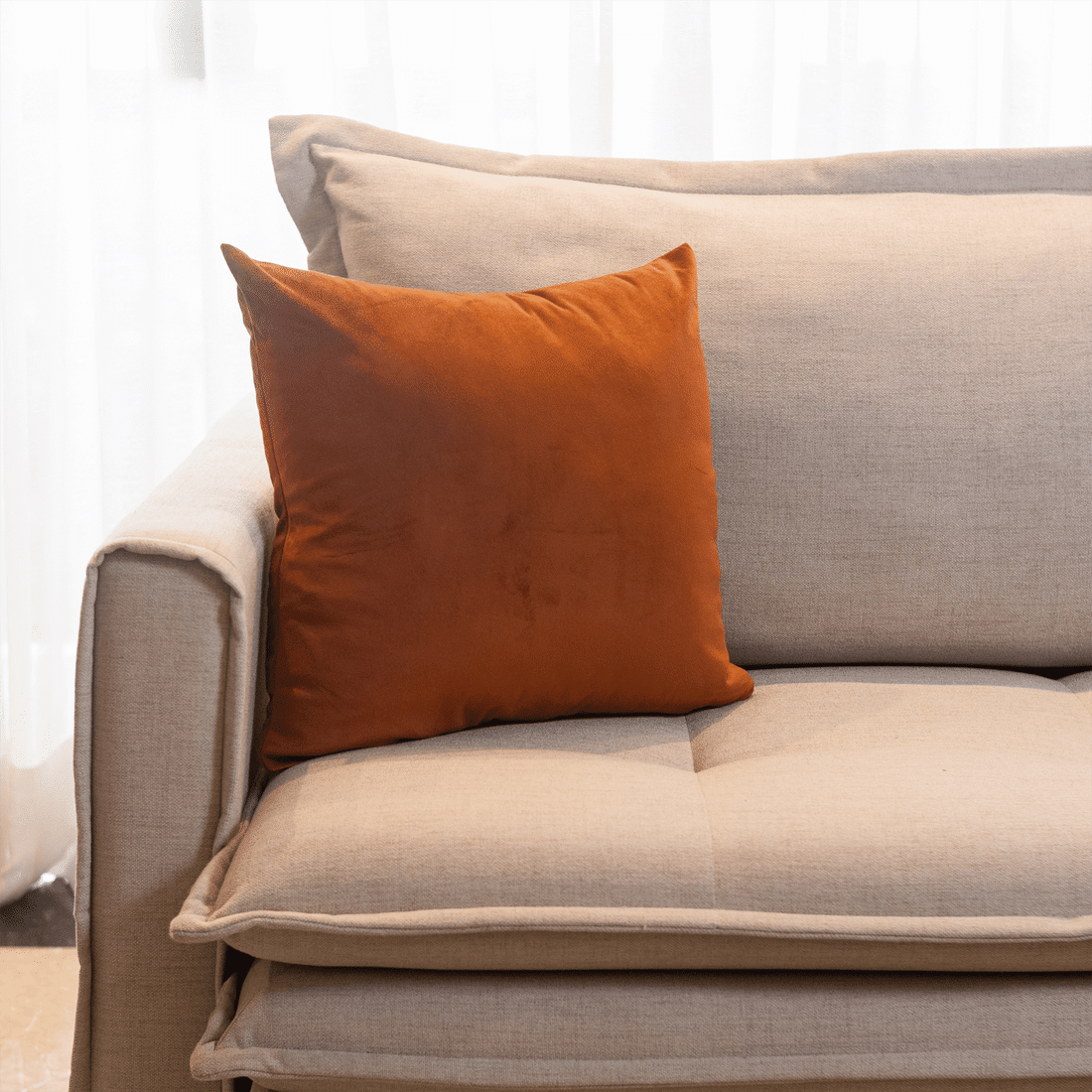 Capa de Almofada Veludo Premium Decorativa - Terracota 45cm x 45cm