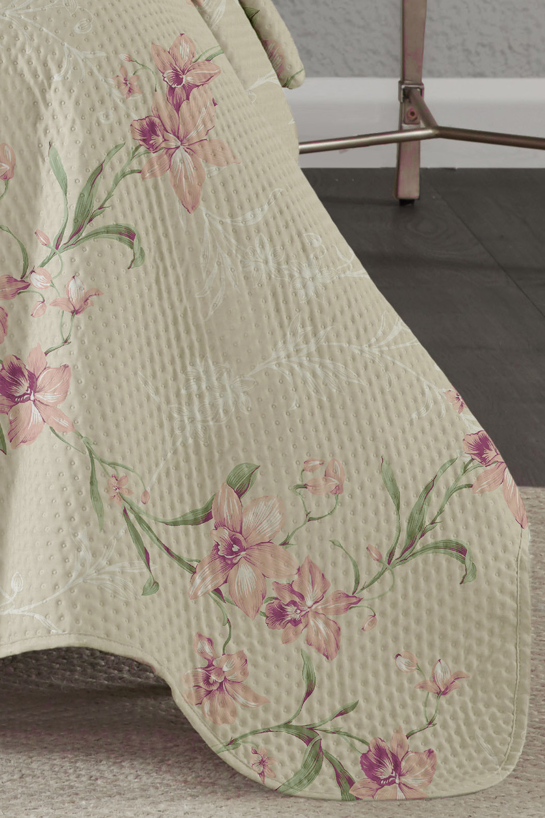 Kit Cobre Leito Colcha Casal 3 Peças Bouti Microfibra Estampada - Mary Kit Cobre Leito Colcha Casal 3 Peças Bouti Microfibra Estampada - Mary