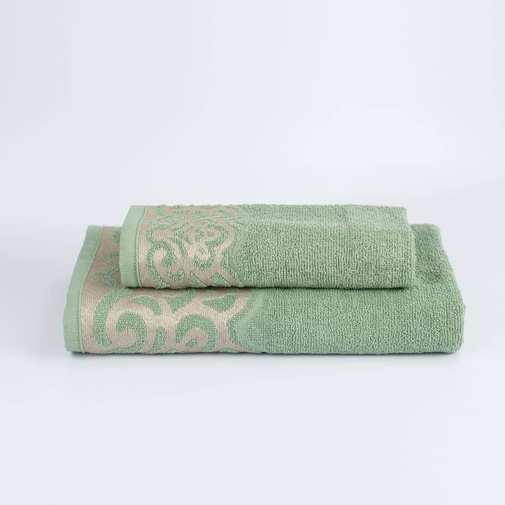 Toalha Rosto Jacquard Verde Donatella 100% algodão - LM Toalha Rosto Jacquard Verde Donatella 100% algodão - LM