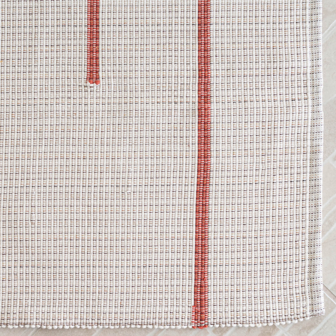 Tapete Artesanal Trama Basic Grande para Sala Listras Simples Terracota 1,50x2,50