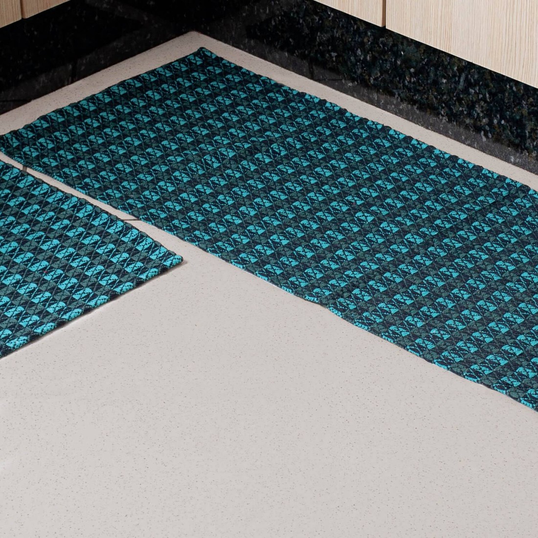 Kit de Cozinha 3 Peças Algodão Contemporâneo Marrocos Verde Kit de Cozinha 3 Peças Algodão Contemporâneo Marrocos Verde