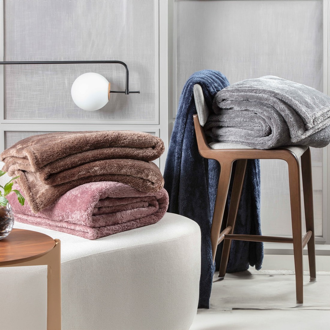 Cobertor Casal Super Soft Pele de Coelho Colorado Liso 180x220cm Rosé