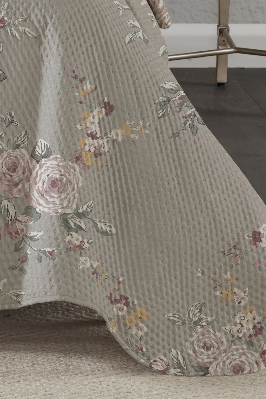 Kit Cobre Leito Colcha Super King 3 Peças Boutis Estampada Dupla Face -  Ivy