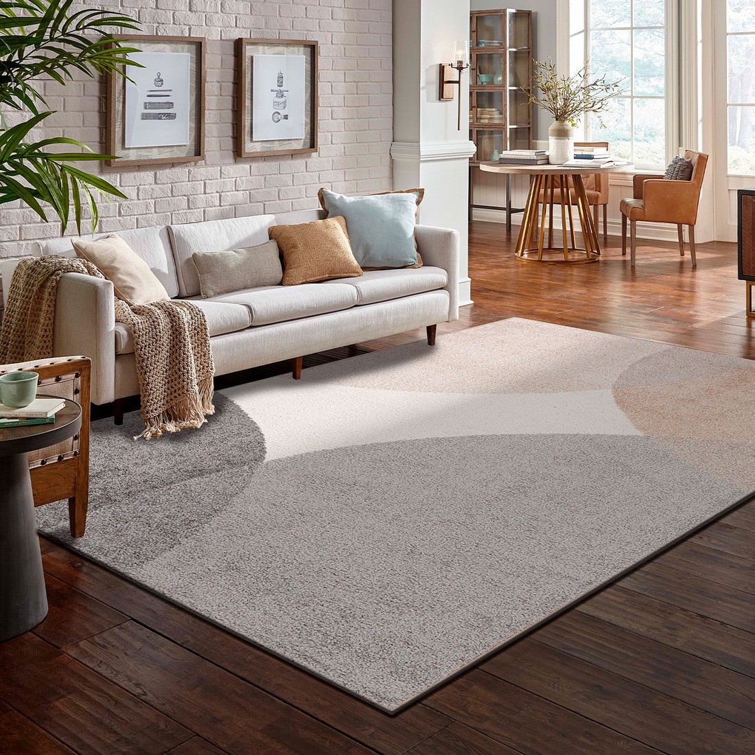 Tapete para Sala Grande Essenciais Organico Circles 200x250 Tapete para Sala Grande Essenciais Organico Circles 200x250