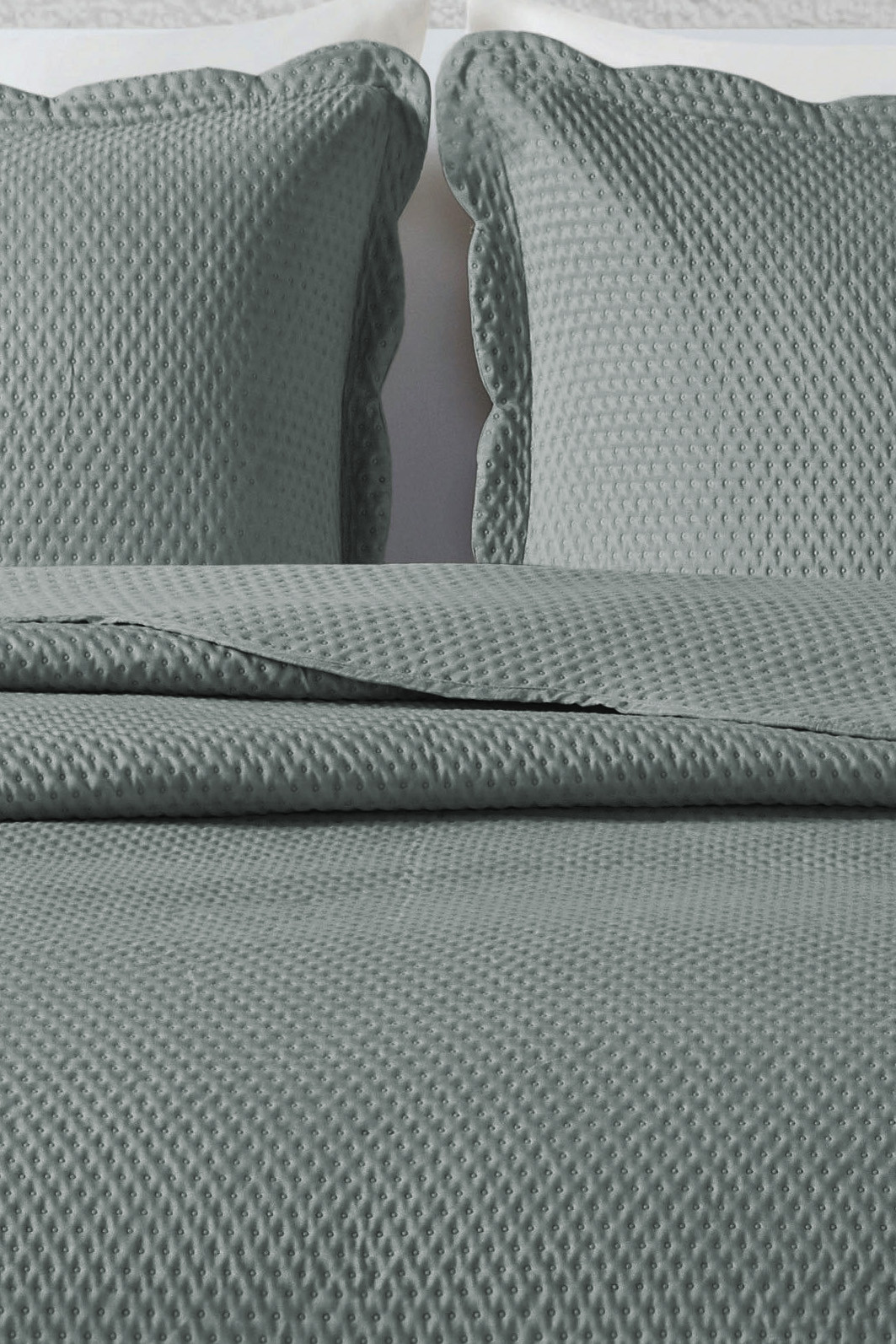 Kit Cobre leito Colcha King 3 Peças Bouti Microfibra Dots - Cinza Kit Cobre leito Colcha King 3 Peças Bouti Microfibra Dots - Cinza