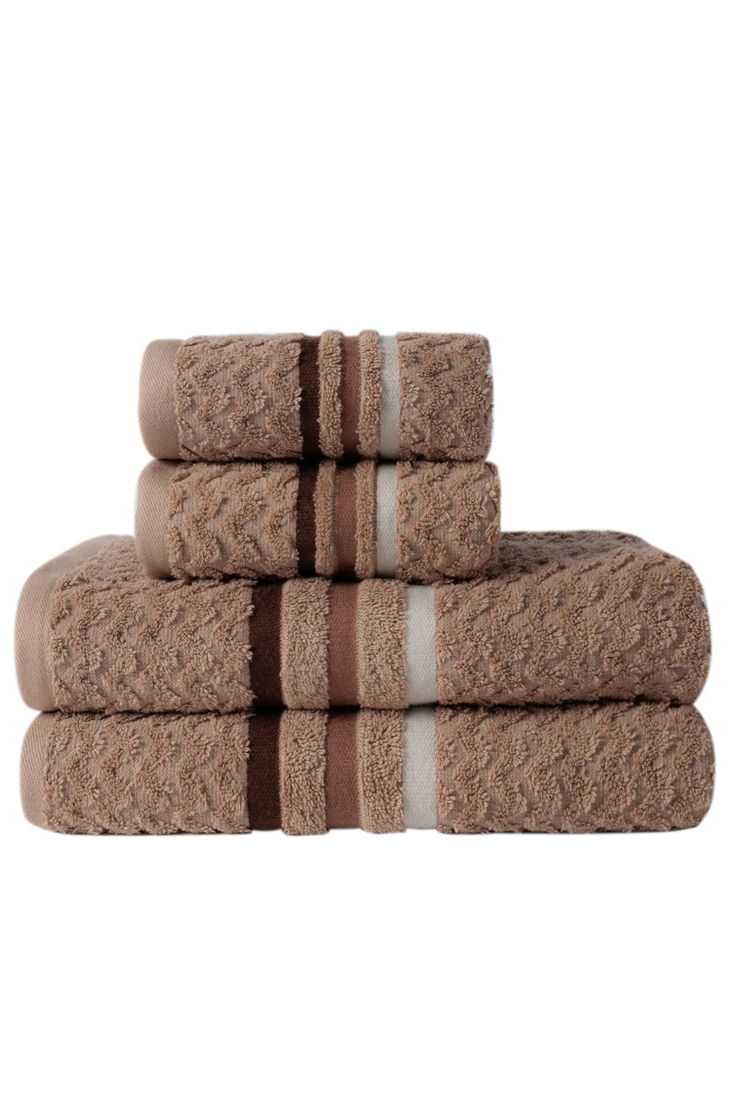 Jogo de Toalha 4 Peças Trento - Taupe Jogo com Banhão Jogo de Toalha 4 Peças Trento - Taupe Jogo com Banhão