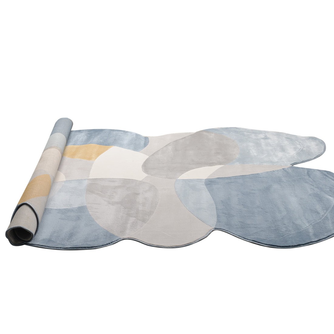 Tapete Organico Sala e Quarto Unique Azul e Mostarda 140x200 Tapete Organico Sala e Quarto Unique Azul e Mostarda 140x200