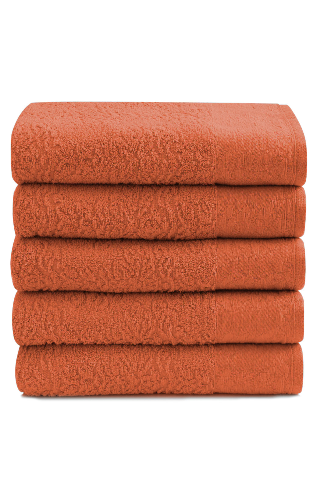 Jogo De Toalhas 5 peças Banho Fio Penteado Splendore Terracota
