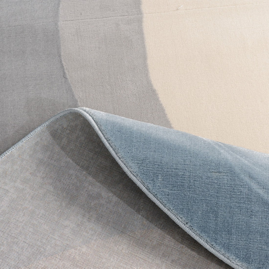 Tapete Organico Sala e Quarto Unique Azul e Off White 140x200