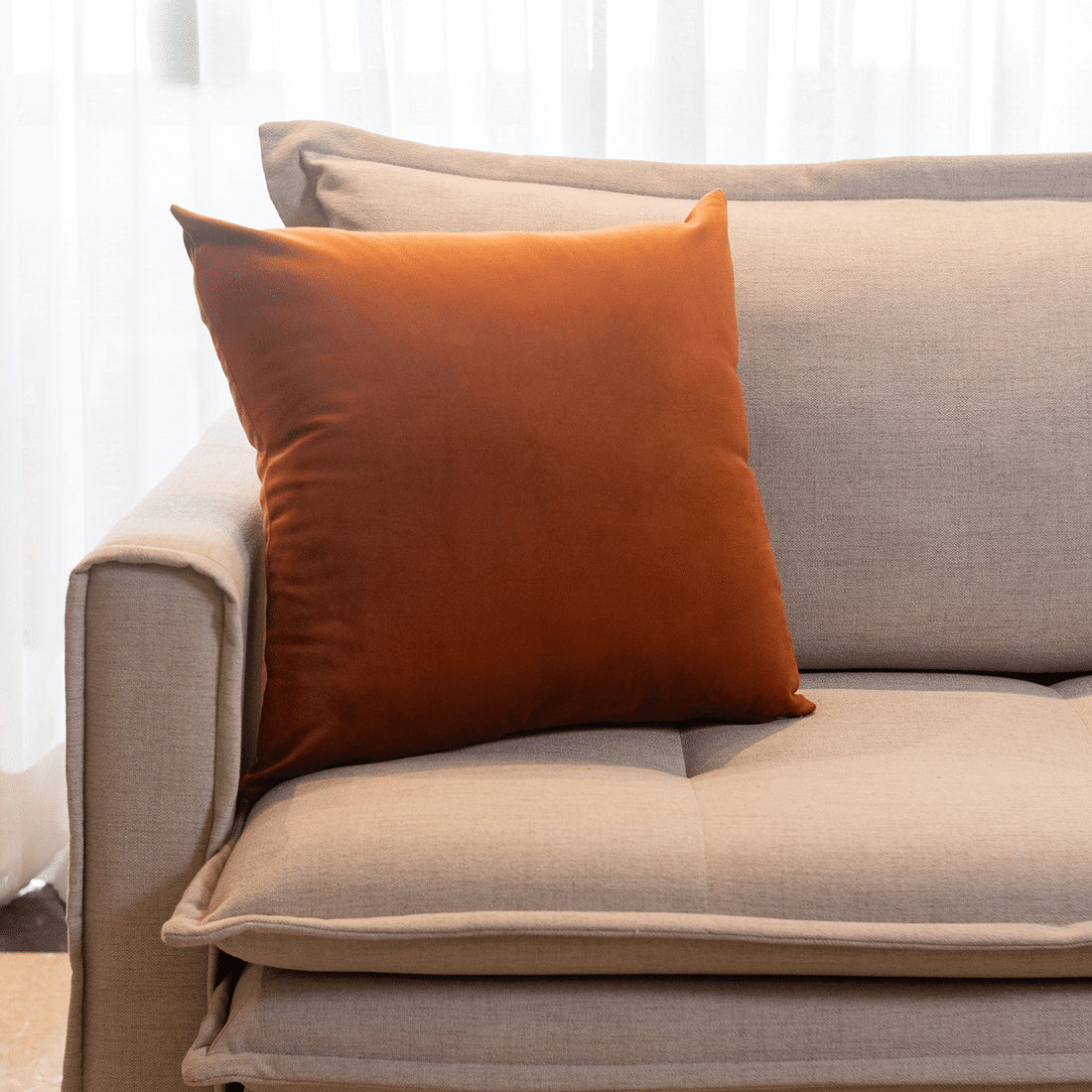 Capa de Almofada Veludo Premium Decorativa - Terracota 50cm x 50cm Capa de Almofada Veludo Premium Decorativa - Terracota 50cm x 50cm