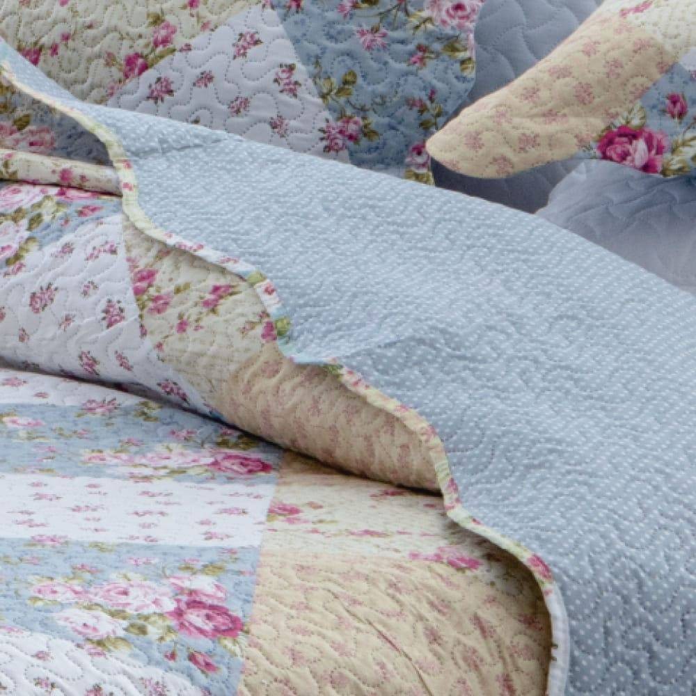 Kit  Cobre-leito Queen Bouti Microfibra Ultrasonic Estampada 2,40 x 2,60 m + 2 Porta-travesseiros - Mara