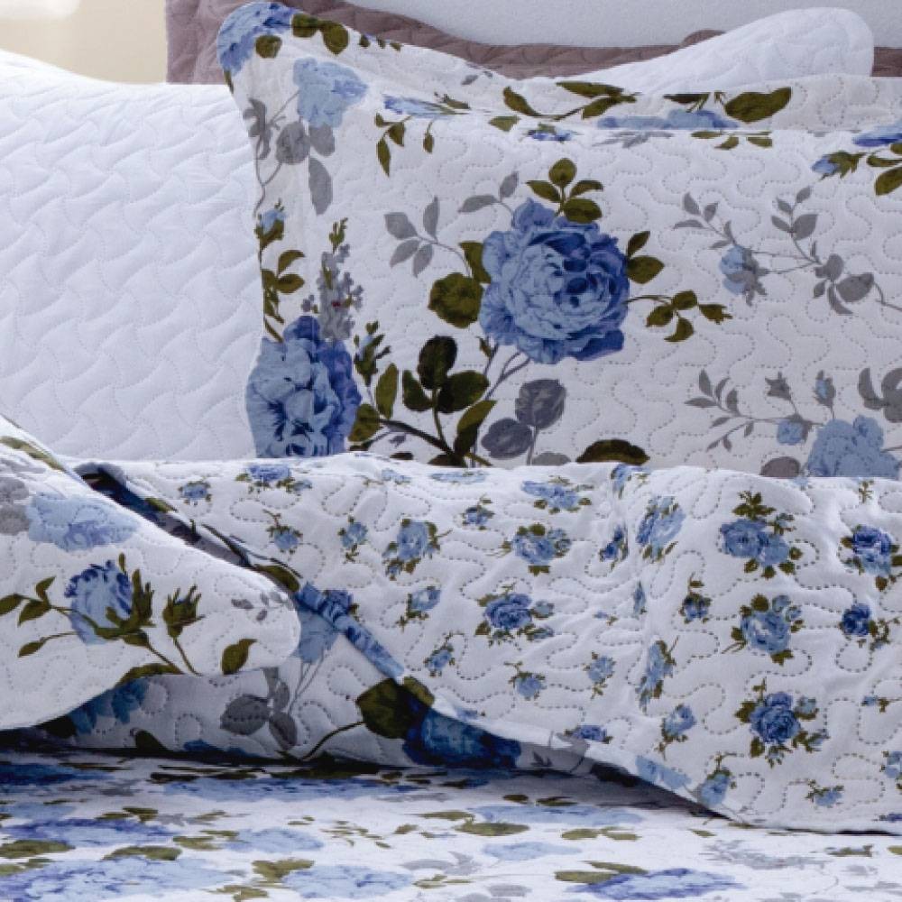 Kit 1 Cobre-leito King Bouti Microfibra Ultrasonic Estampada 2,60 x 2,80 m + 2 Porta-travesseiros - Alex Kit 1 Cobre-leito King Bouti Microfibra Ultrasonic Estampada 2,60 x 2,80 m + 2 Porta-travesseiros - Alex