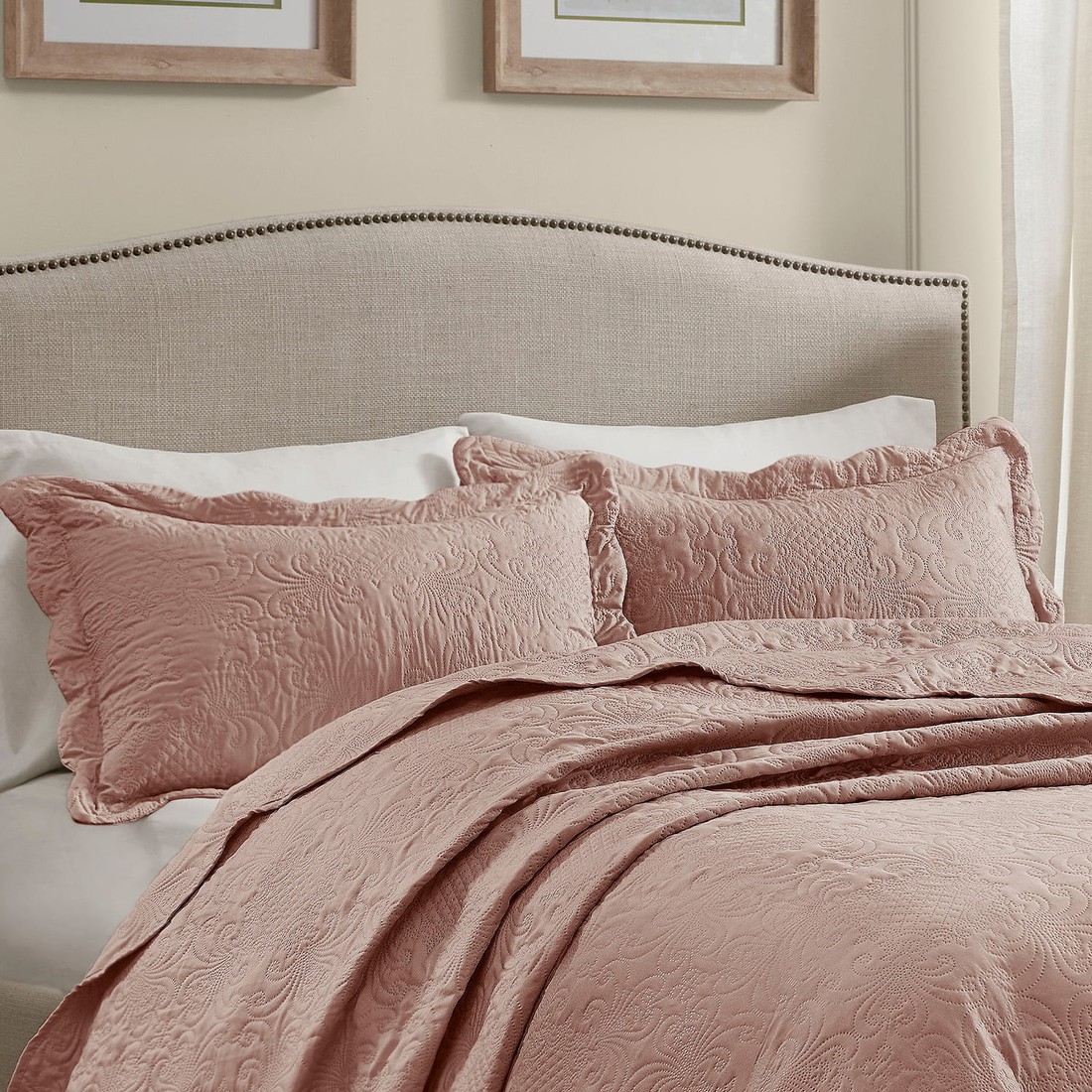 Kit 2 Porta Travesseiros Matelasse 150 Fios Microfibra 70x50cm com Aba Americana Splendor Rosa Kit 2 Porta Travesseiros Matelasse 150 Fios Microfibra 70x50cm com Aba Americana Splendor Rosa