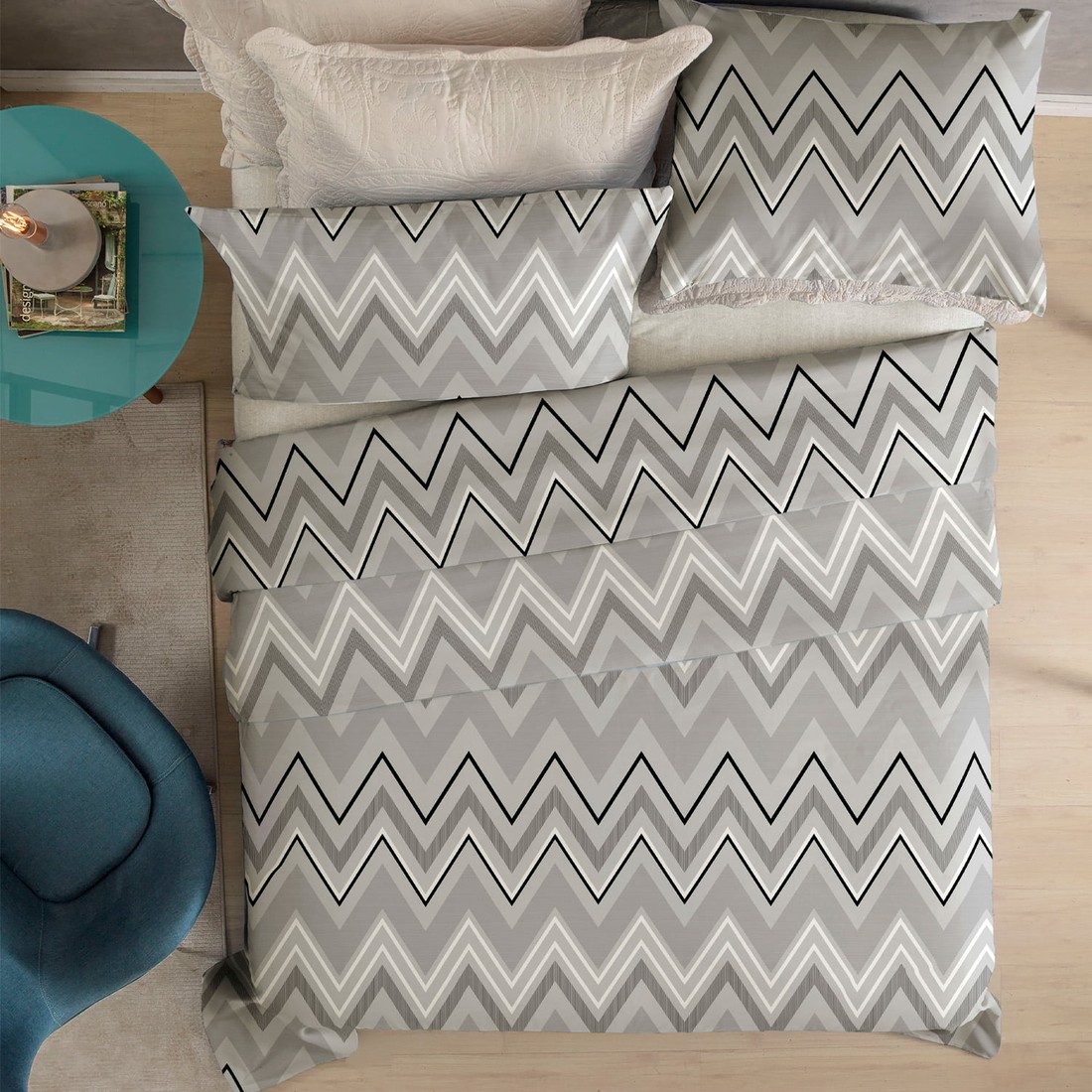 Jogo de Cama Casal 4 Peças 130 Fios 100% Algodão - Vitoria Jogo de Cama Casal 4 Peças 130 Fios 100% Algodão - Vitoria