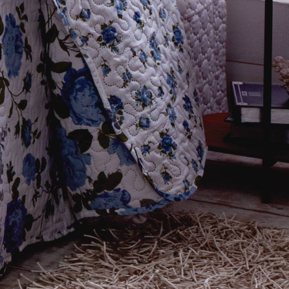 Kit 1 Cobre-leito Casal Bouti Microfibra Ultrasonic Estampada 2,20 x 2,40 m + 2 Porta-travesseiros - Alex