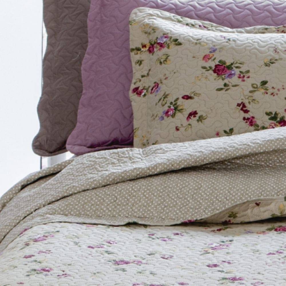 Kit  Cobre-leito King Bouti Microfibra Ultrasonic Estampada 2,60 x 2,80 m + 2 Porta-travesseiros - Berta