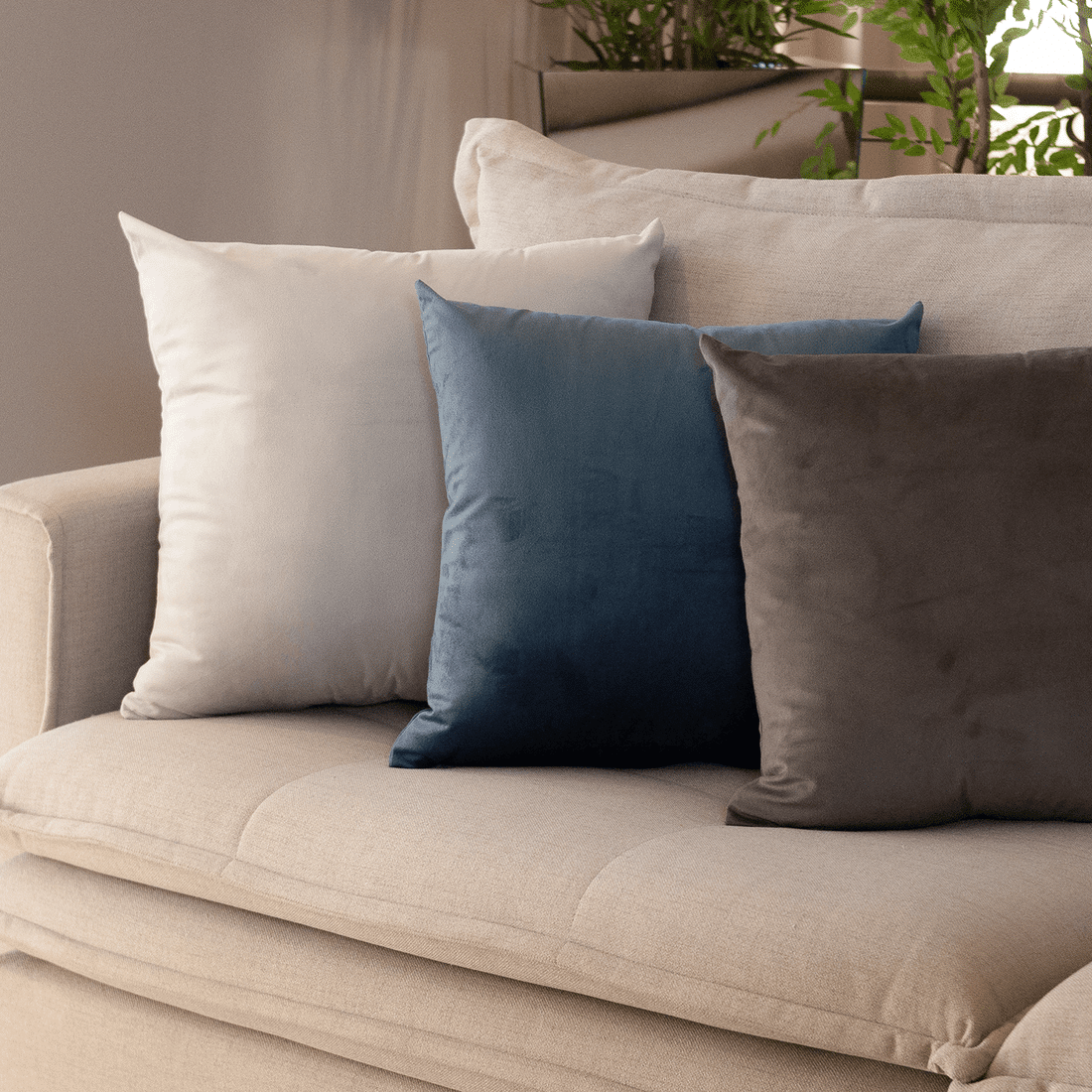 Capa de Almofada Veludo Premium Decorativa - Off White Gelo 50cm x 50cm Capa de Almofada Veludo Premium Decorativa - Off White Gelo 50cm x 50cm