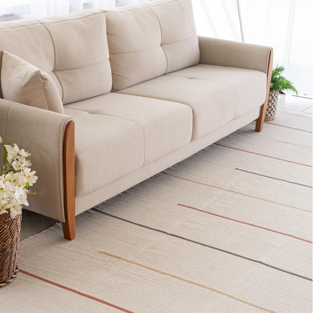 Tapete Artesanal Trama Basic de Sala Listras Colors 2,00x3,50 Tapete Artesanal Trama Basic de Sala Listras Colors 2,00x3,50