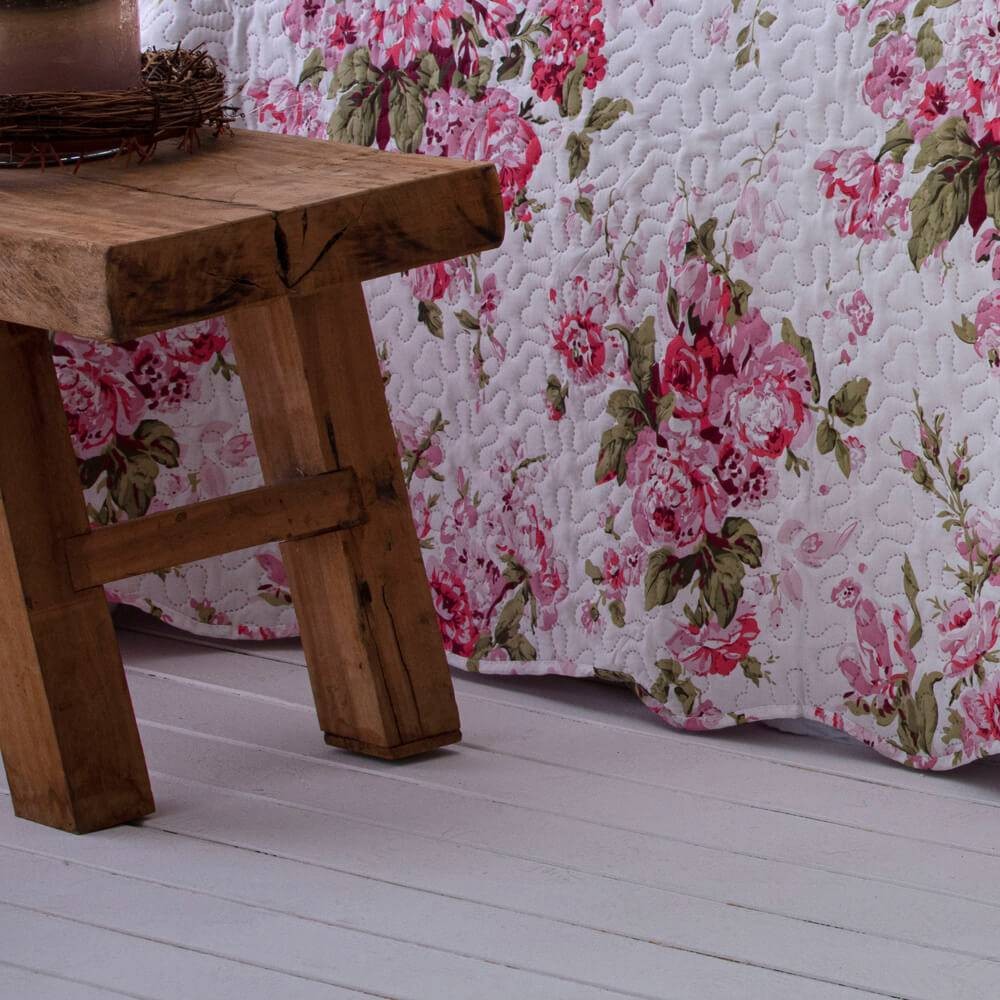 Kit  Cobre-leito Queen Bouti Microfibra Ultrasonic Estampada 2,40 x 2,60 m + 2 Porta-travesseiros - Valentina