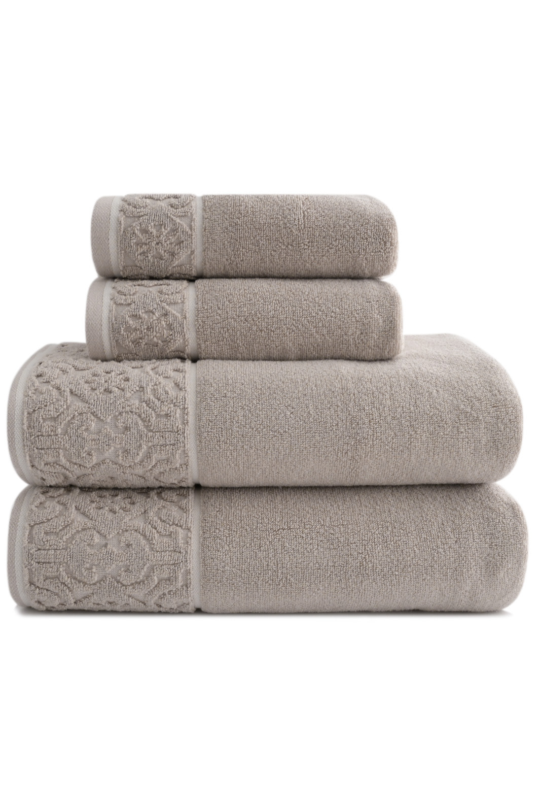 Jogo de Toalha Banhão 500g 4 peças Super Soft Zero Twist Arabesco - Bege Jogo de Toalha Banhão 500g 4 peças Super Soft Zero Twist Arabesco - Bege