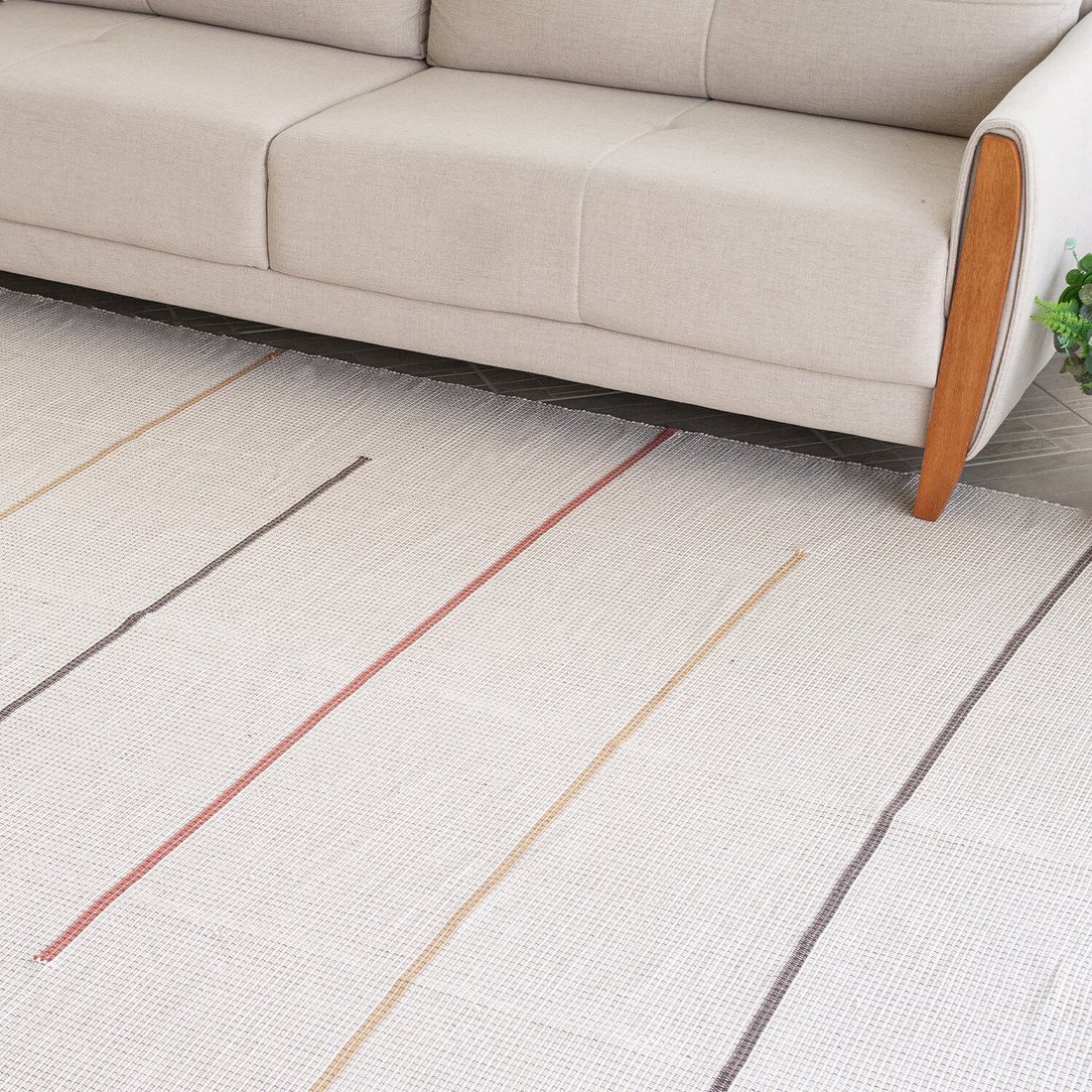 Tapete Artesanal Trama Basic de Sala Listras Colors 2,00x4,00