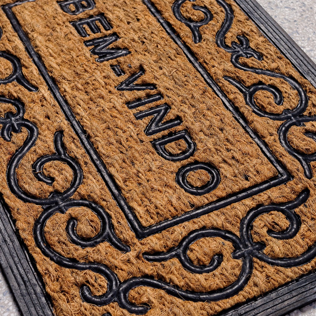 Capacho de Porta Fibra de Coco 40x60 - Bem Vindo Arabescos Capacho de Porta Fibra de Coco 40x60 - Bem Vindo Arabescos