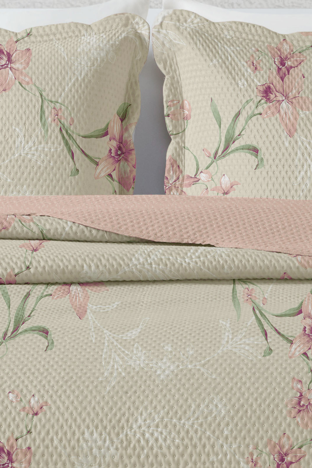 Kit Cobre Leito Colcha Casal 3 Peças Bouti Microfibra Estampada - Mary Kit Cobre Leito Colcha Casal 3 Peças Bouti Microfibra Estampada - Mary