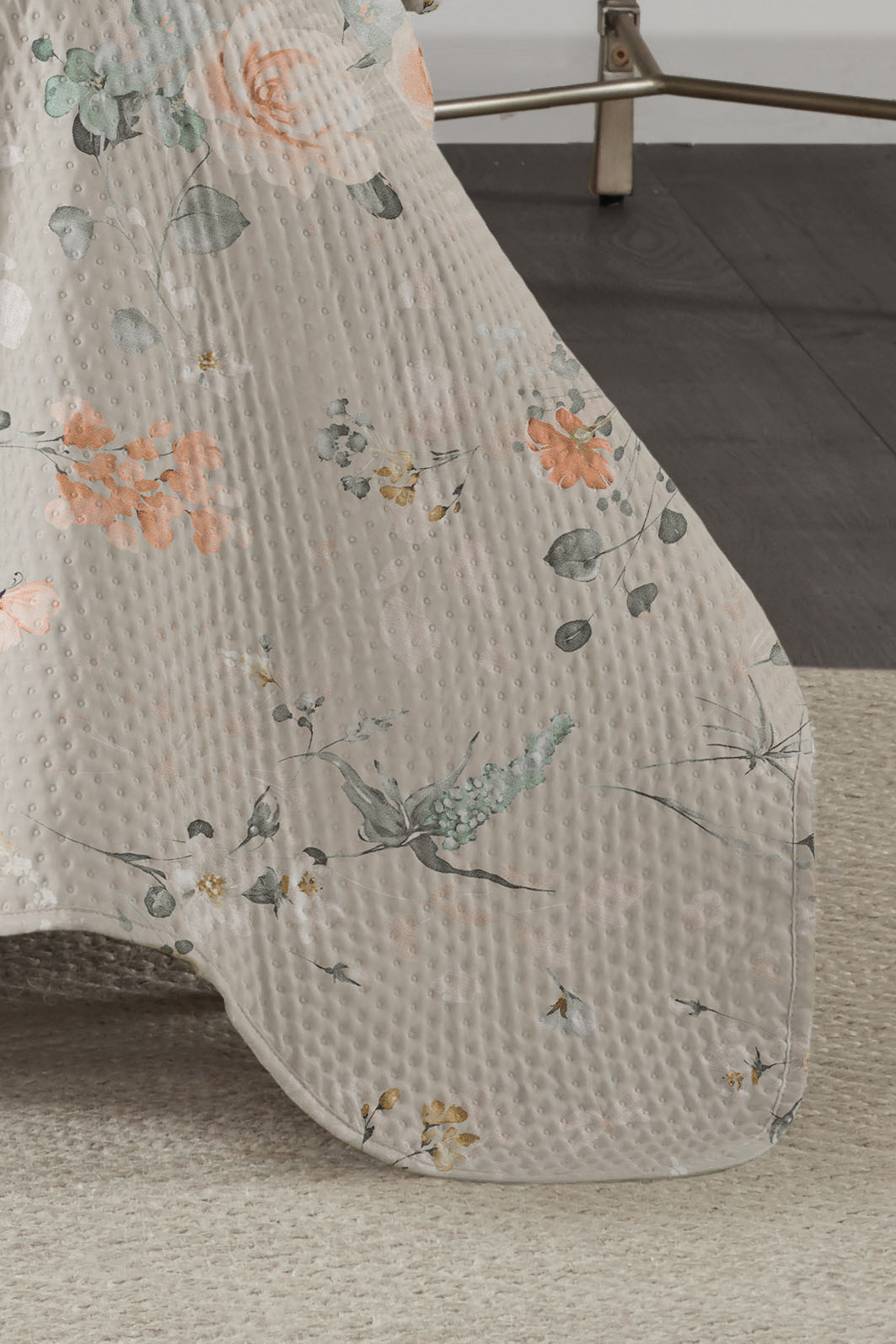 Kit Cobre Leito Colcha Solteiro 2 Peças Boutis Estampada Dupla Face - Liv