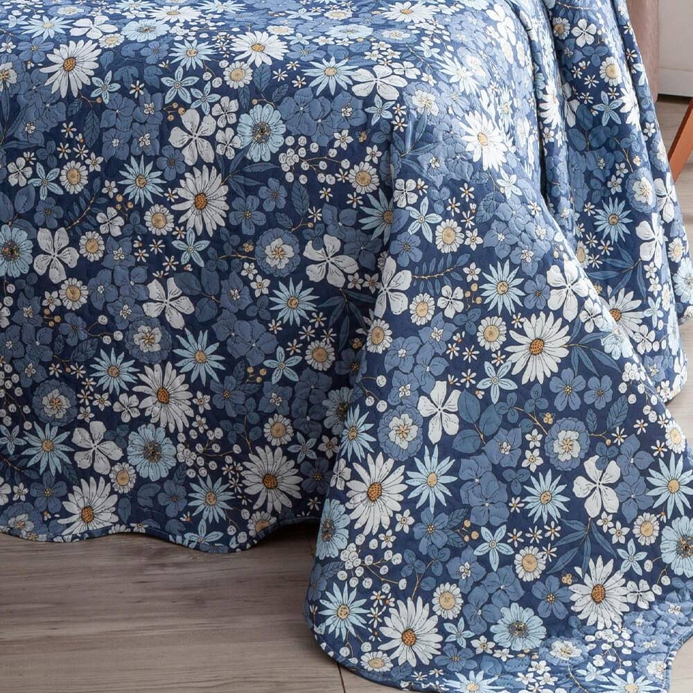 Kit 3 Peças Cobre leito Casal Bouti Microfibra Ultrasonic Estampada + 2 Porta-travesseiros - Frida