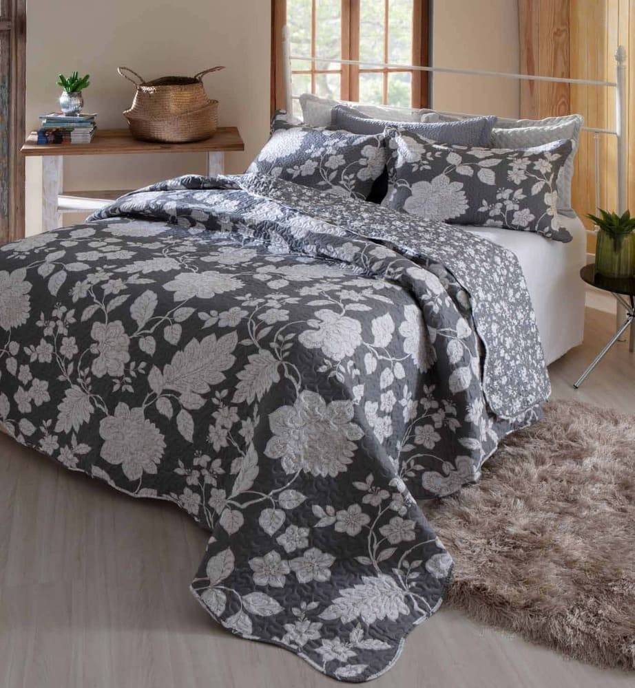 Kit 1 Cobre-leito Queen Bouti Microfibra Ultrasonic Estampada 2,40 x 2,60 m + 2 Porta-travesseiros - Luiza