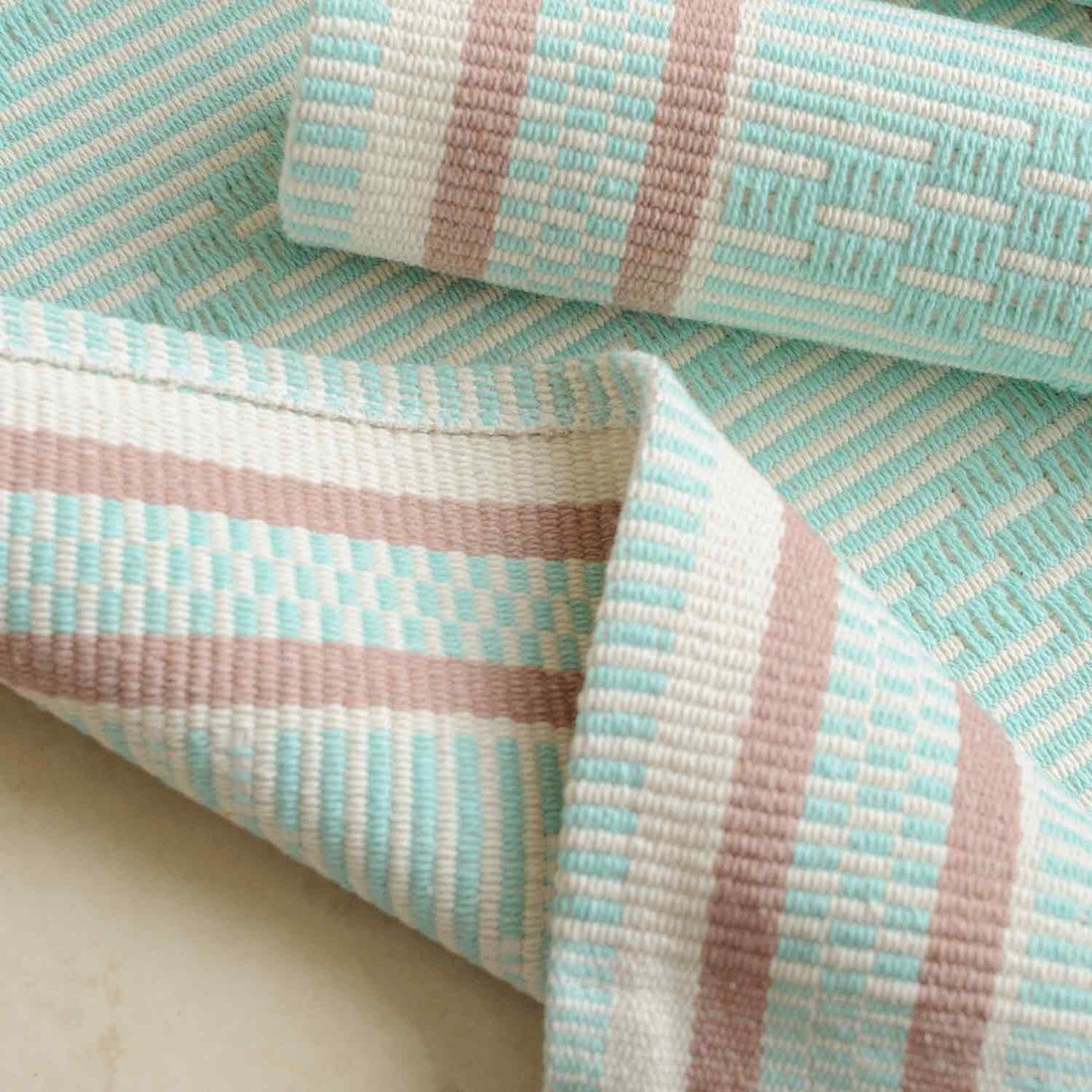 Jogo de Tapete 3 Peças Algodão Zurick Verde Água Jogo de Tapete 3 Peças Algodão Zurick Verde Água