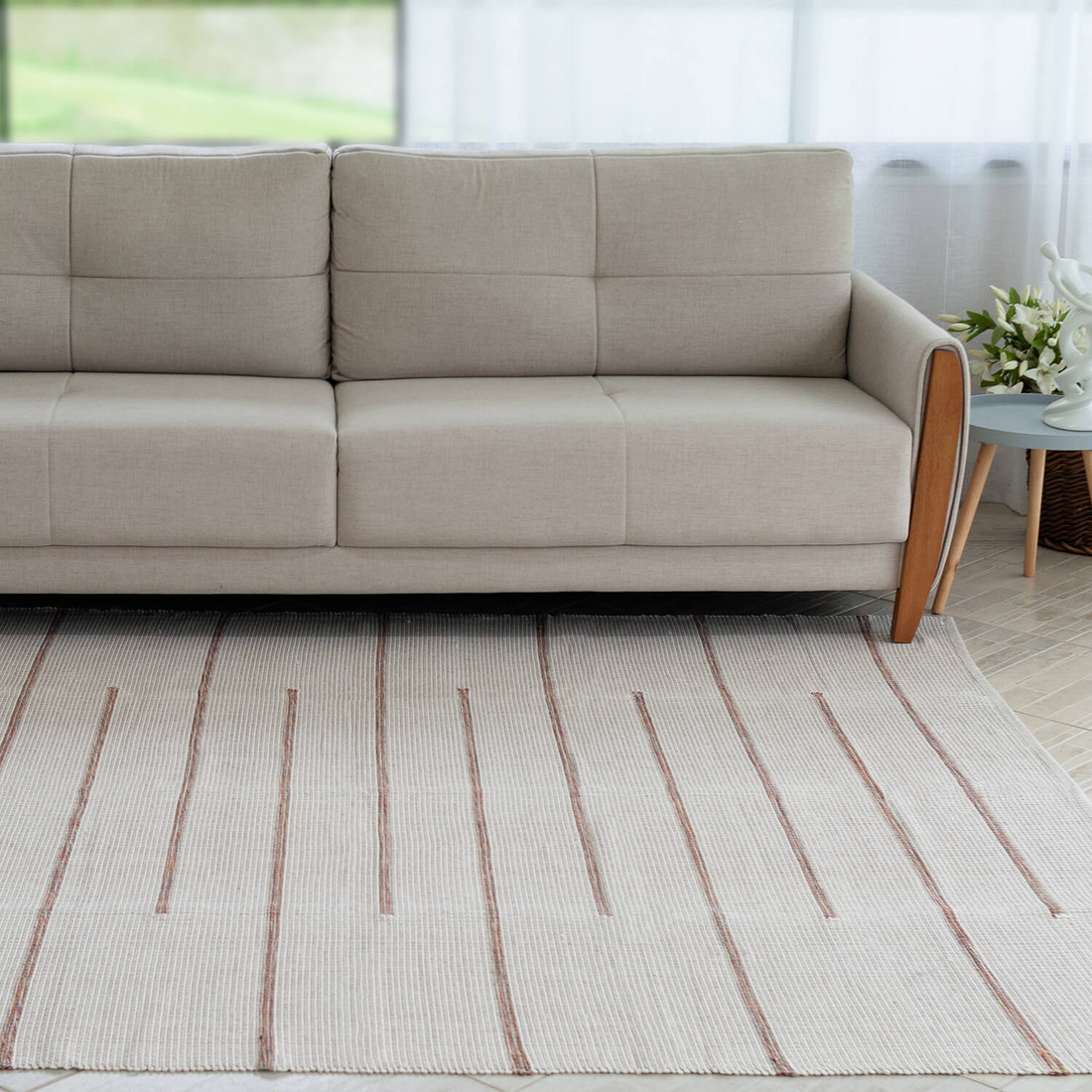 Tapete Artesanal Trama Basic Grande para Sala Mesclado Color 2,00x2,50