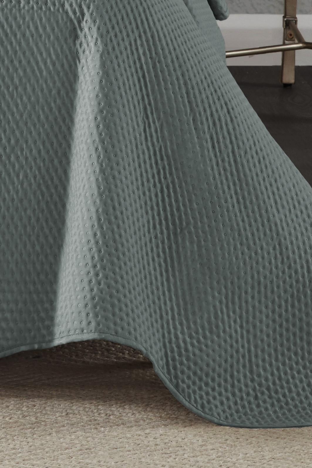 Kit Cobre leito Colcha King 3 Peças Bouti Microfibra Dots - Cinza Kit Cobre leito Colcha King 3 Peças Bouti Microfibra Dots - Cinza