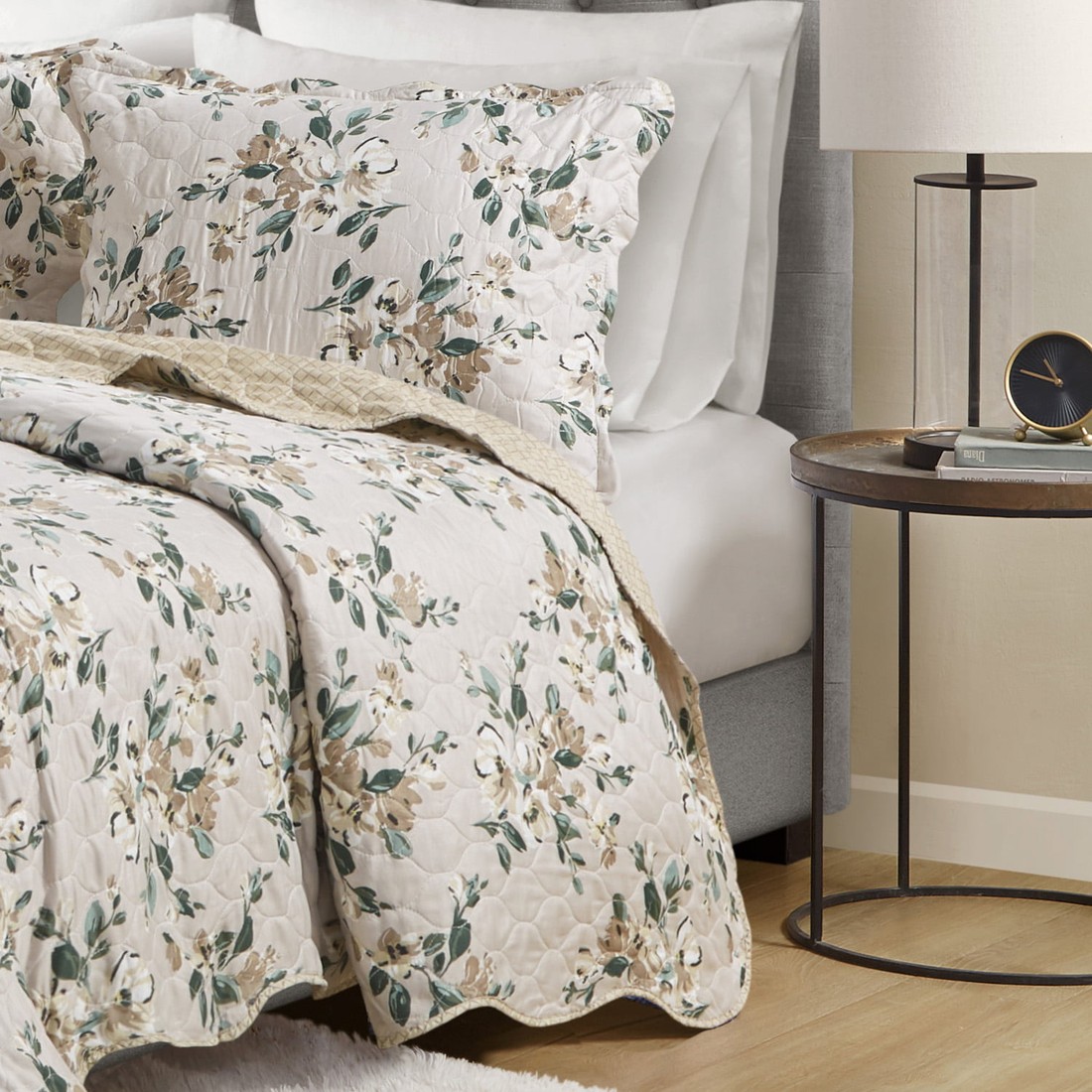 Kit Cobre leito Colcha Queen 3 Peças Bouti Dupla Face Microfibra Costurada - Cora