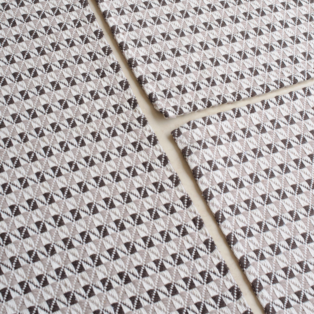 Kit de Cozinha 3 Peças Algodão Marrocos Marrom e Bege Kit de Cozinha 3 Peças Algodão Marrocos Marrom e Bege