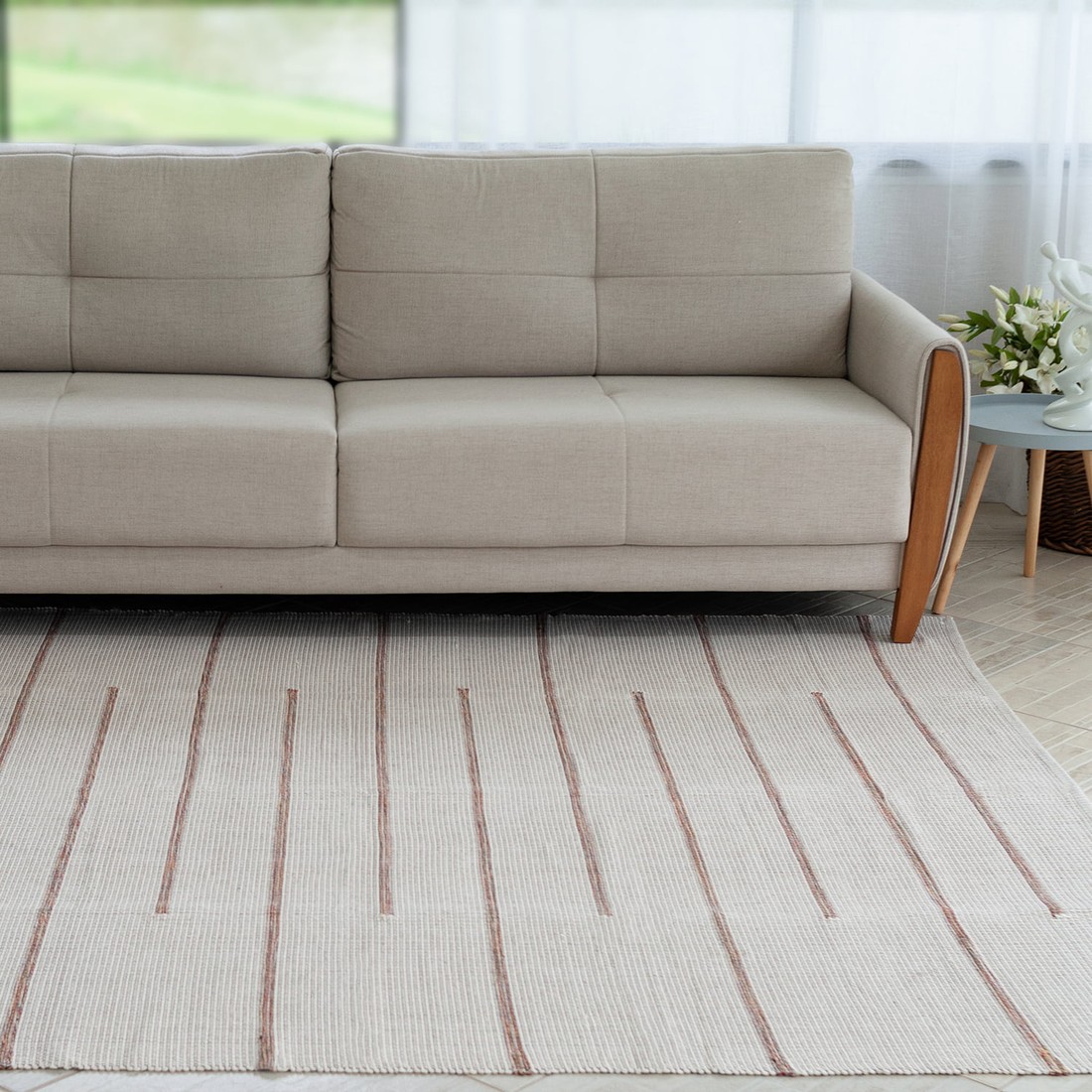 Tapete Artesanal Trama Basic Grande para Sala Mesclado Color 2,00x2,50