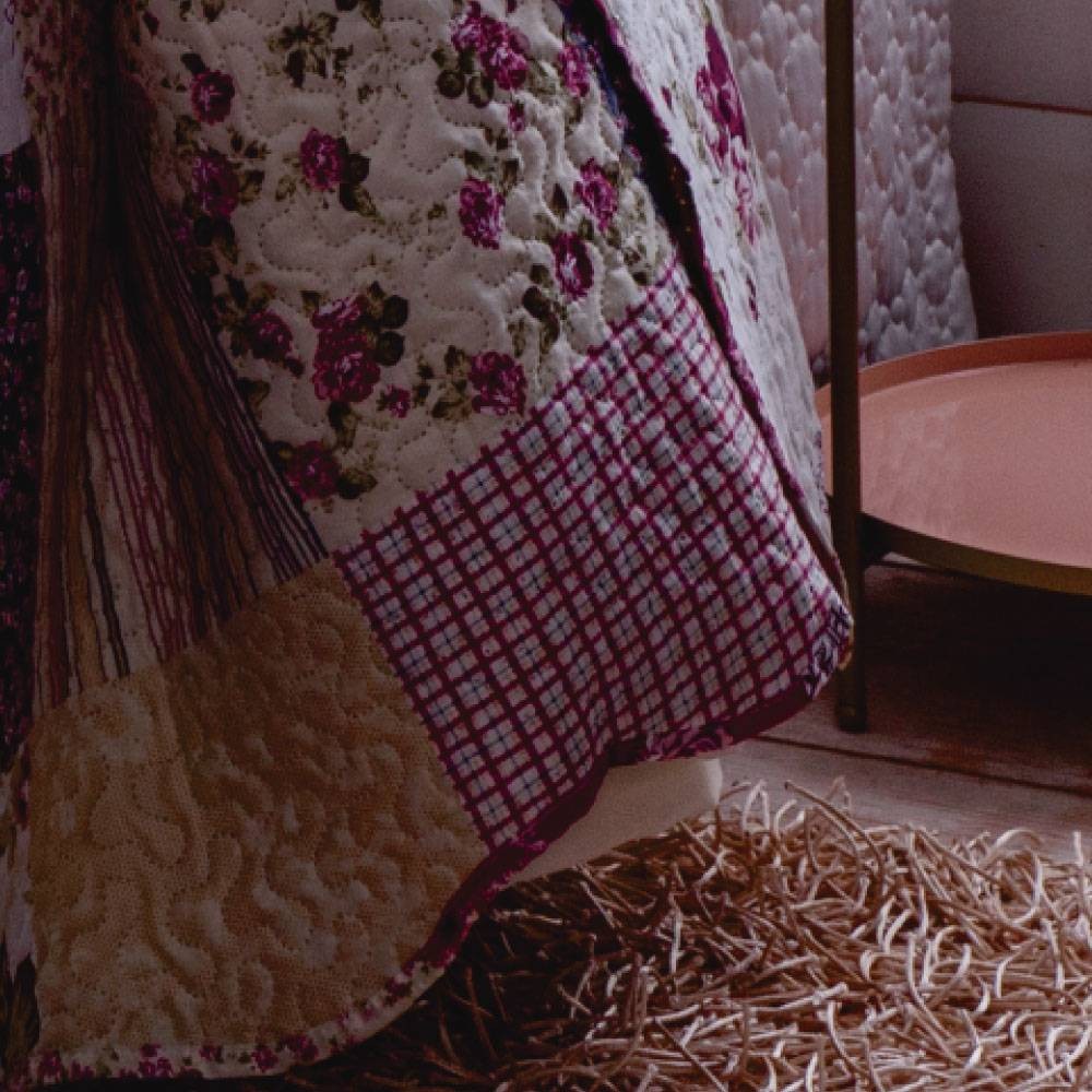 Kit 1 Cobre-leito King Bouti Microfibra Ultrasonic Estampada 2,60 x 2,80 m + 2 Porta-travesseiros -Cris