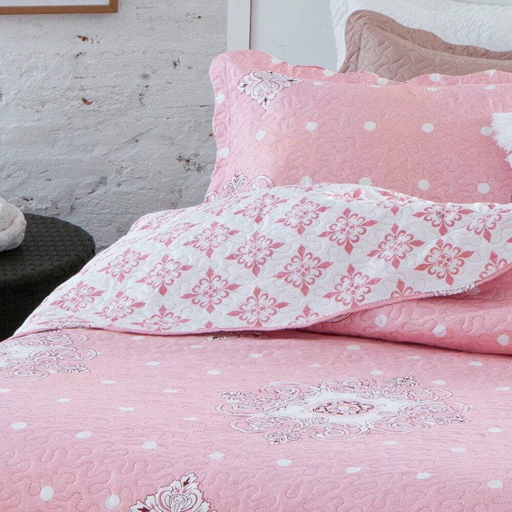 Kit 3 Peças Cobre leito Casal Bouti Microfibra Ultrasonic Estampada + 2 Porta-travesseiros - Bella