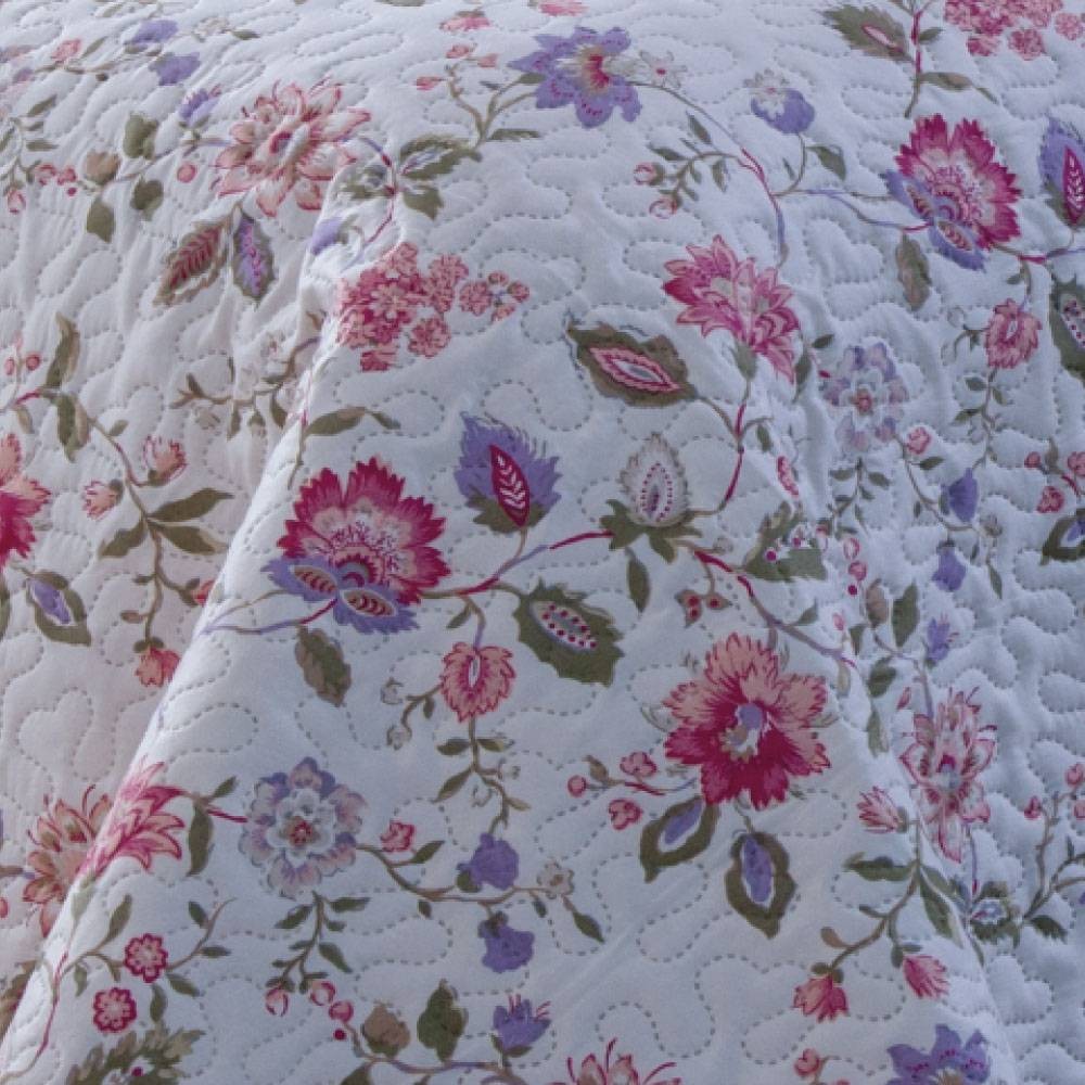 Kit 1 Cobre-leito Queen Bouti Microfibra Ultrasonic Estampada 2,40 x 2,60 m + 2 Porta-travesseiros - Tuka