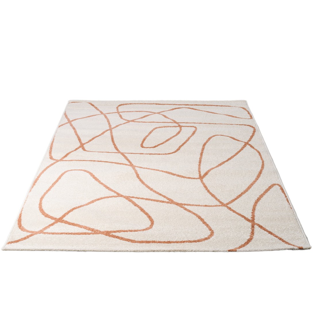 Tapete para Sala Essenciais Organico Tracejado Coral 140x200 Tapete para Sala Essenciais Organico Tracejado Coral 140x200