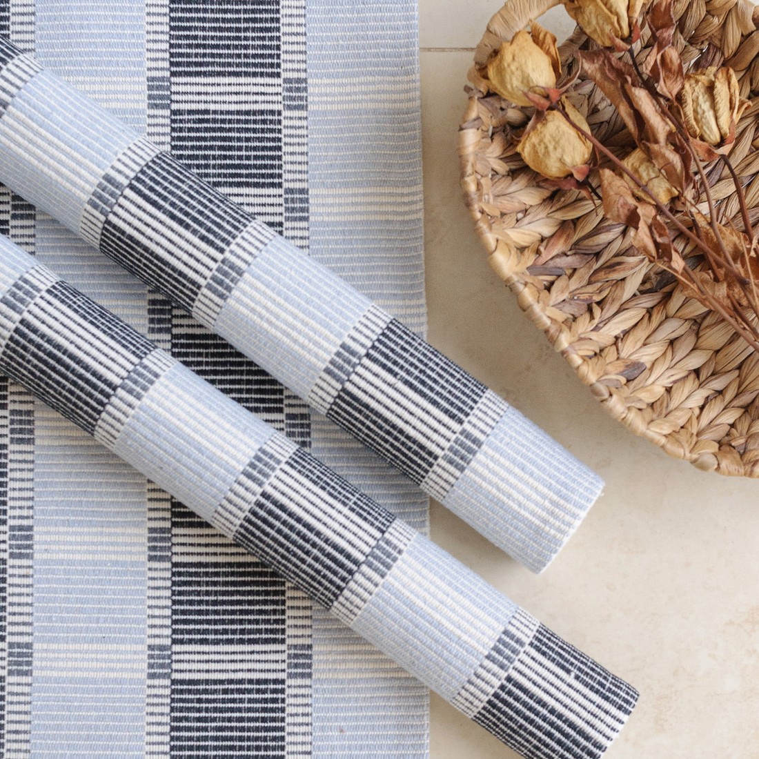 Jogo de Tapete 3 Peças Algodão Zurick Bico Cinza