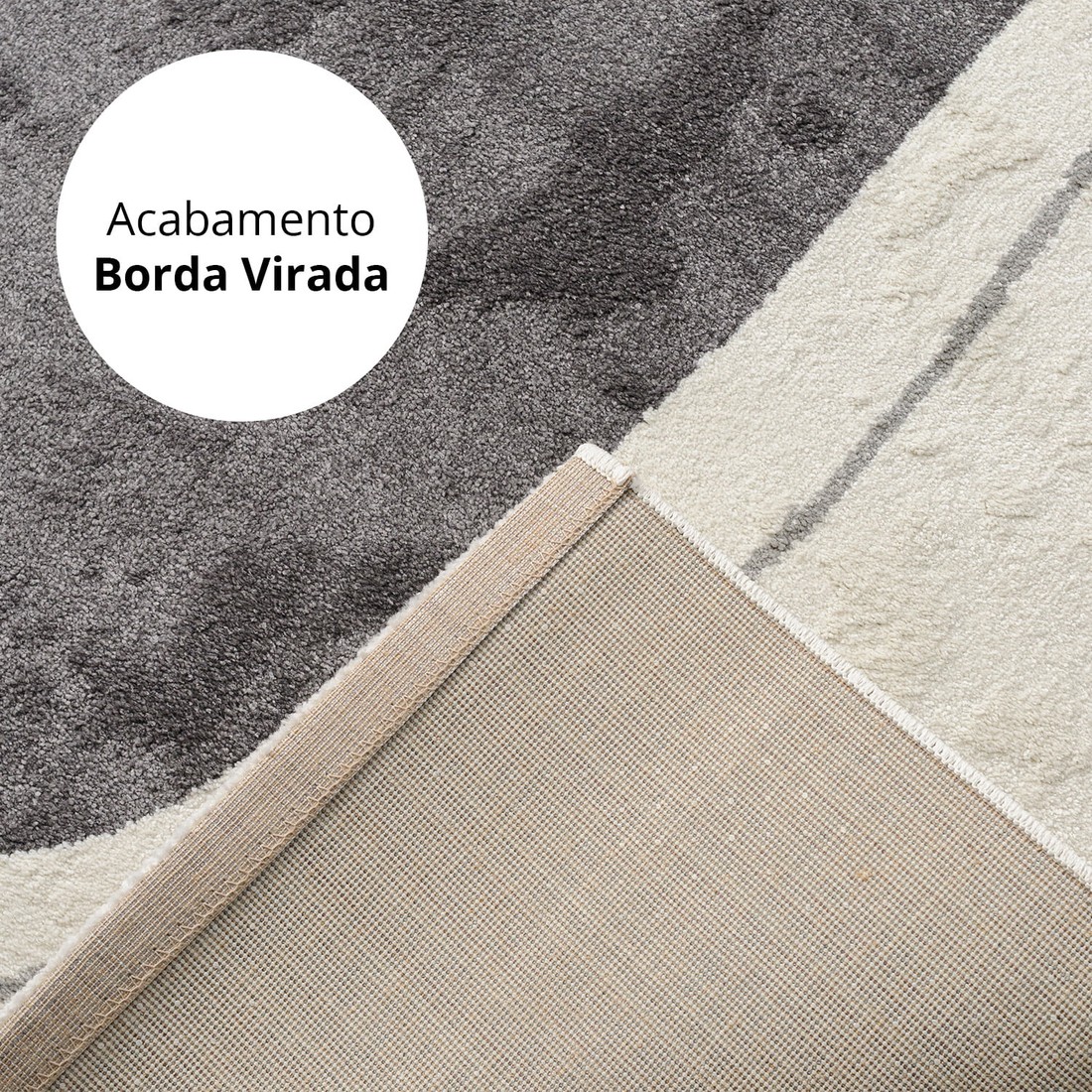 Tapete para Sala Grande Hathor Organico Off White 100X150
